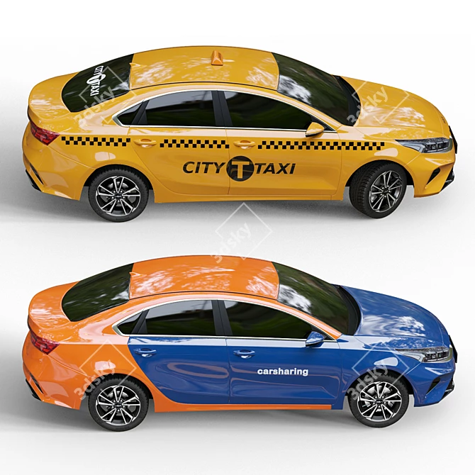 Sleek Kia Cerato 2022: Polygonal Design 3D model image 2