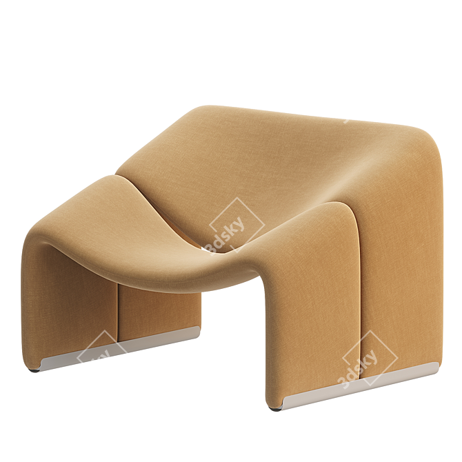 Elegant F598 Lounge Chair: A Paulin Masterpiece 3D model image 3