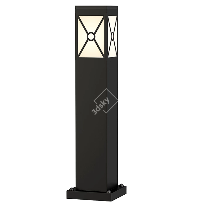 Sleek Tech Black Outdoor Light 3D model image 1