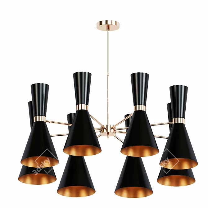 Elegant Campanula Chandelier 3D model image 3