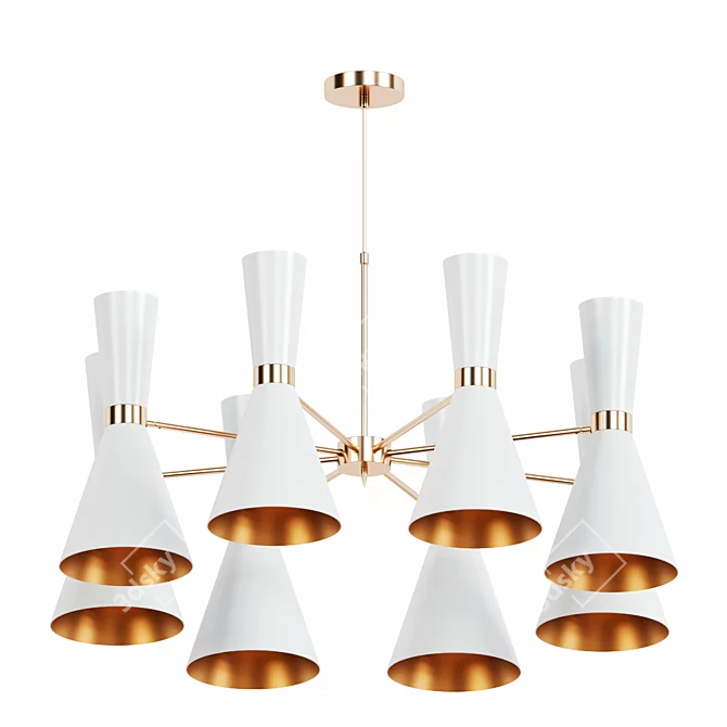 Elegant Campanula Chandelier 3D model image 4