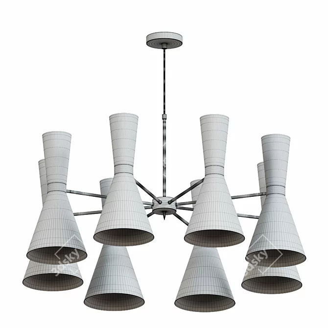 Elegant Campanula Chandelier 3D model image 5
