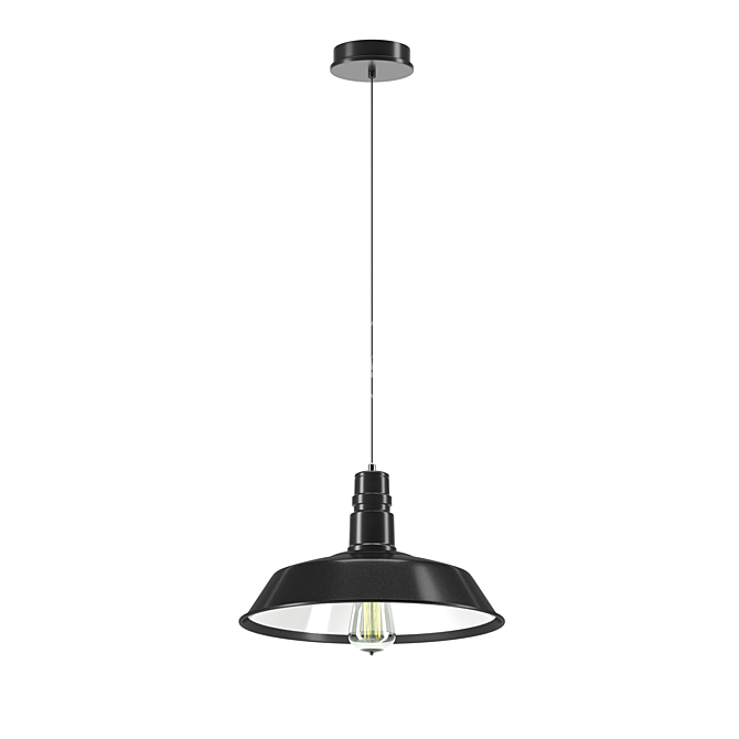 Industrial Metal Pendant Light Set 3D model image 4