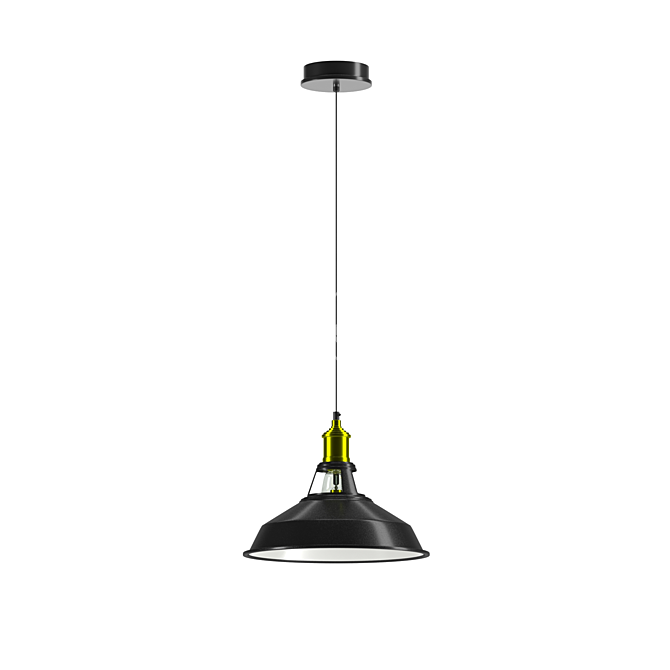 Industrial Metal Pendant Light Set 3D model image 6