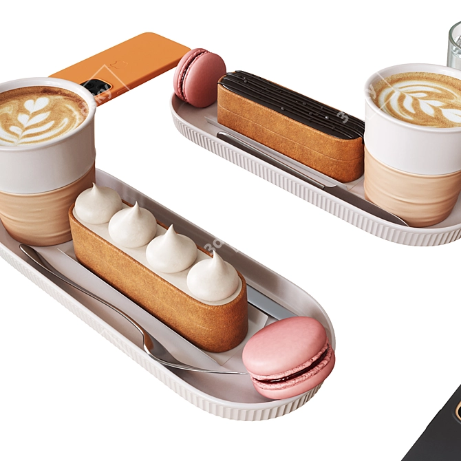 Cafe Table Decor Set 3D model image 3