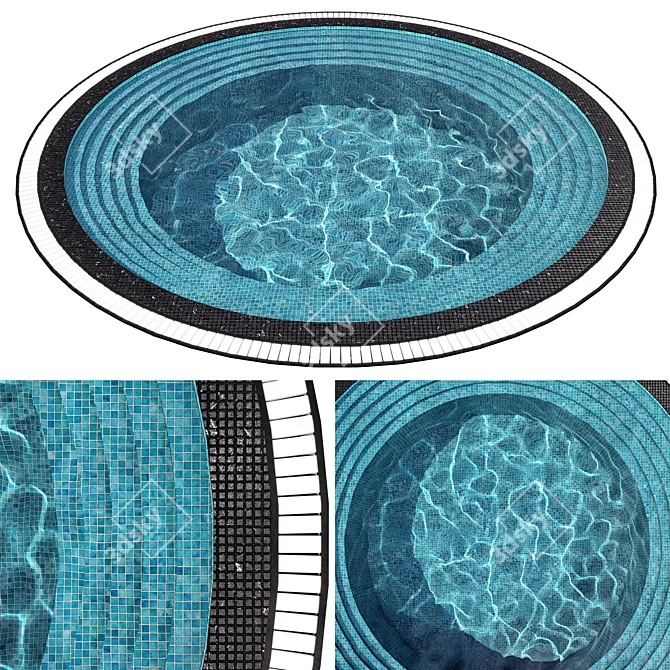 Circular Pool NO53: Stunning Water Visualization 3D model image 1