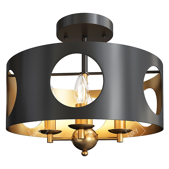 Sleek Convertible Ceiling Light 3D model image 1