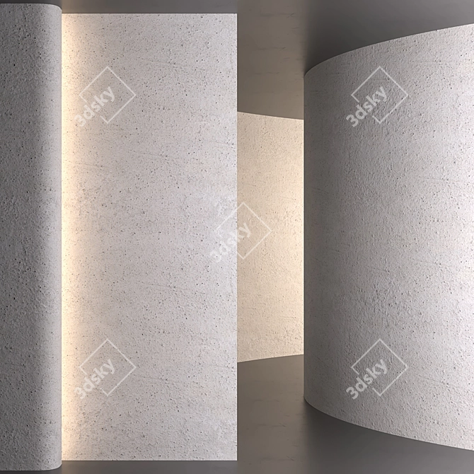 Textured Concrete Wall: High-Quality 3D Model 3D model image 1