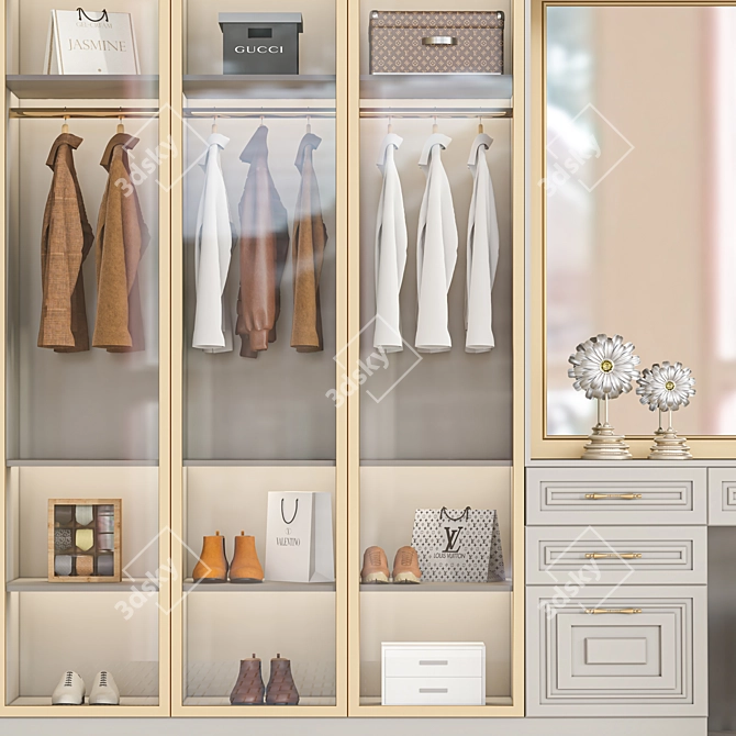 Stylish Wardrobe Set: Max/Vray/Corona 3D model image 3