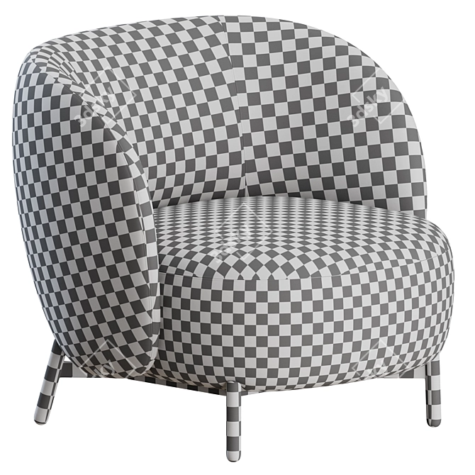 Sleek Lunam Armchair: Contemporary Comfort by Kartell 3D model image 3