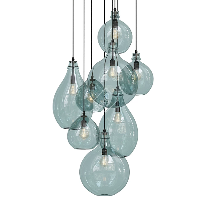 Modern Glass Canopy Pendant Light 3D model image 1