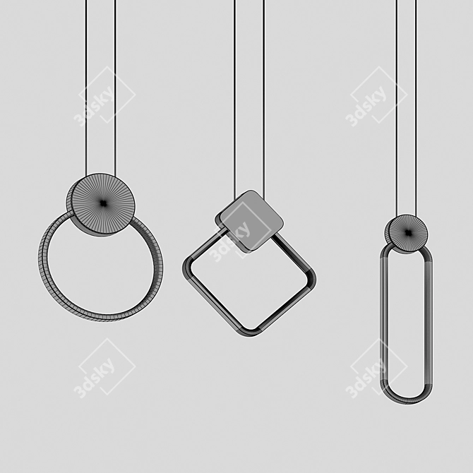 Geometric LED Pendant Lights 3D model image 3