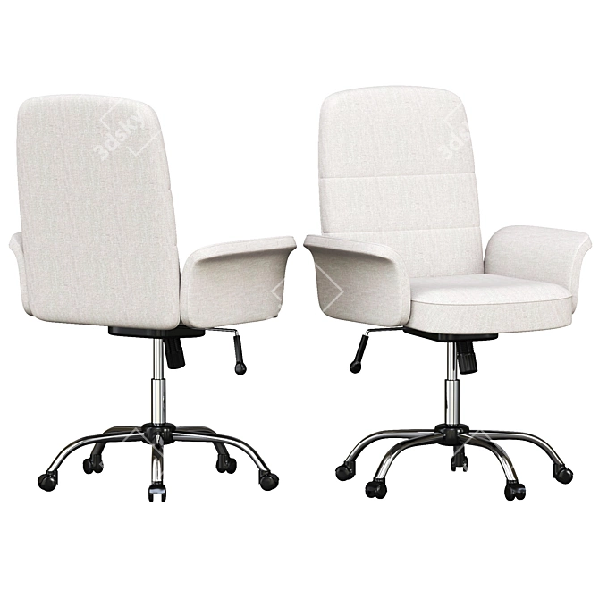 Elegant Fabric Office Chair 3D model image 5