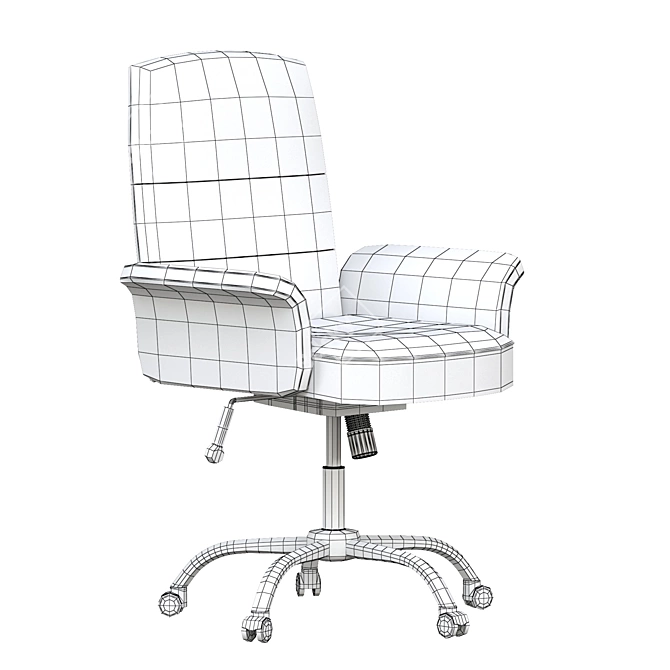 Elegant Fabric Office Chair 3D model image 7