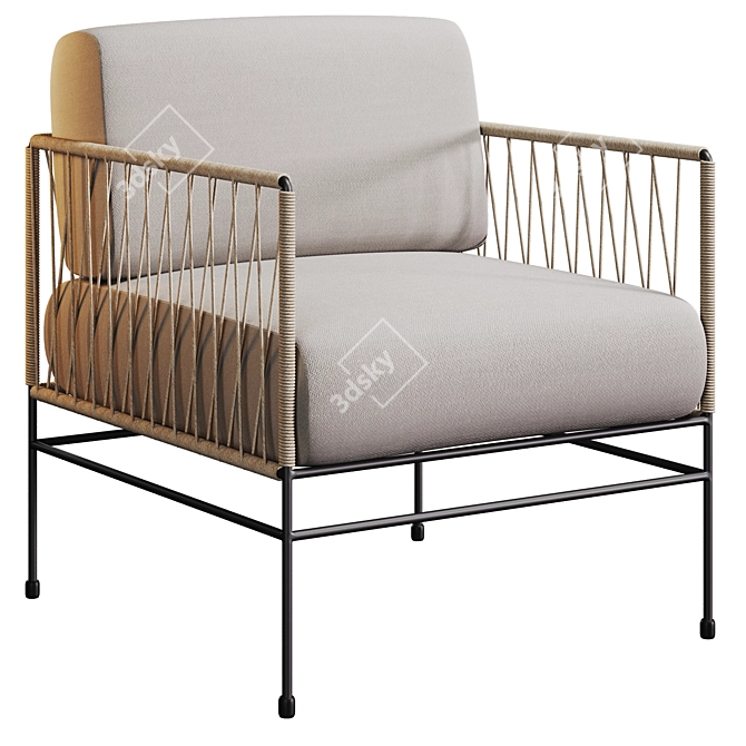 Modern Filaria Armchair: Stylish and Comfortable 3D model image 5