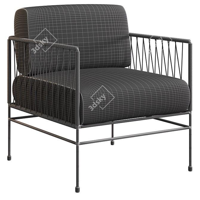 Modern Filaria Armchair: Stylish and Comfortable 3D model image 3