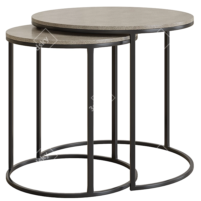 Lavastone Nesting Side Tables 3D model image 1