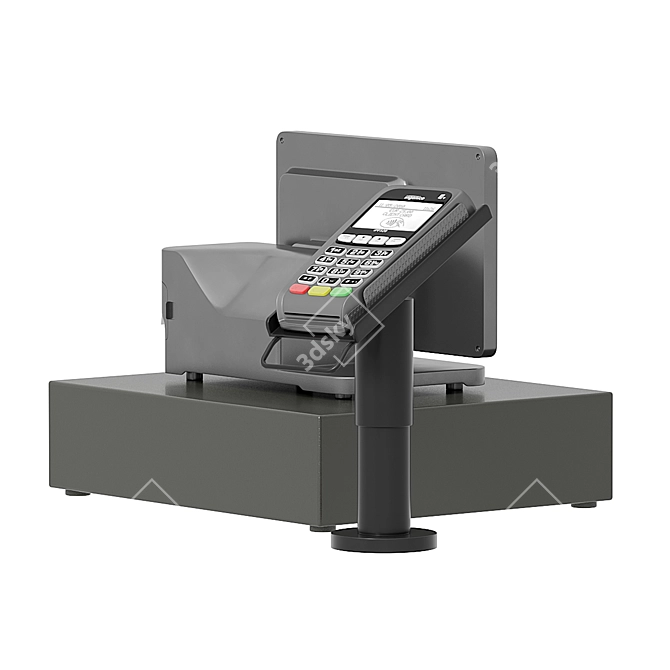 Modern POS Terminal for Electronic Payments 3D model image 2