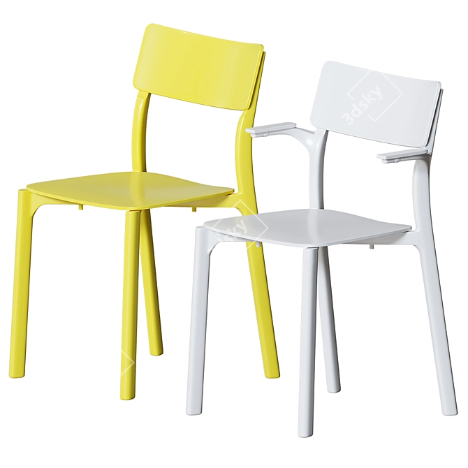 Modern Scandinavian GIDEÅ Table & JANINGE Chairs 3D model image 6