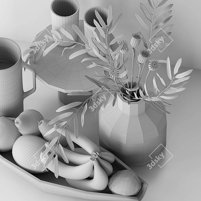 Kitchen Fruit Decor Set 3D model image 6