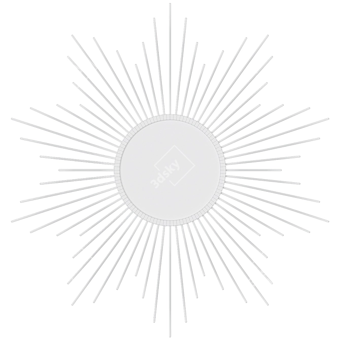 Sunburst Mirror: Elegant Metal Wall Decor 3D model image 6