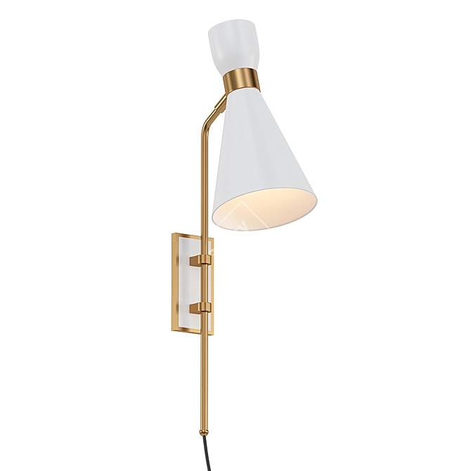 Minimalist White Wall Sconce 3D model image 1