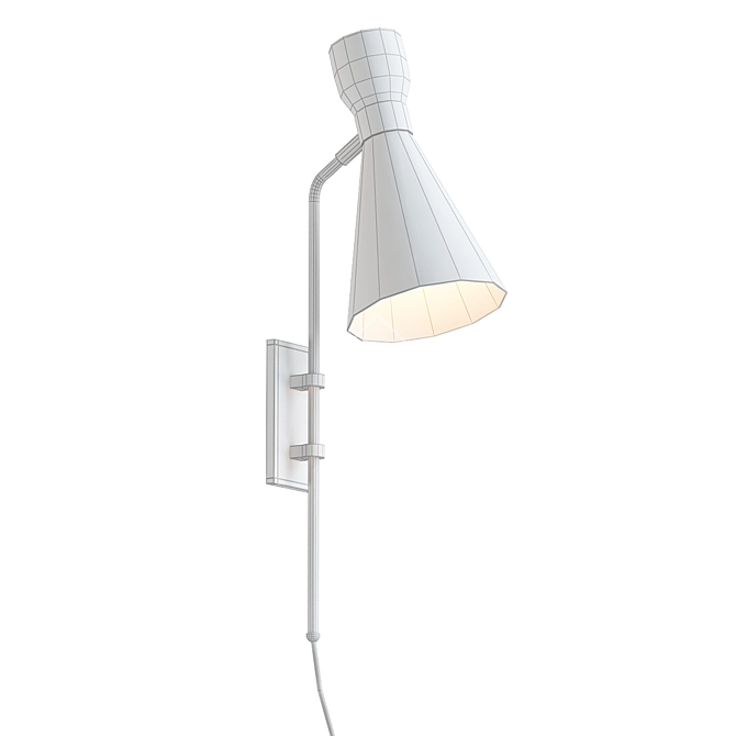 Minimalist White Wall Sconce 3D model image 2