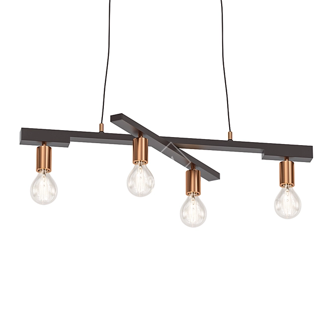 Zeona 4 Light Pendant: Radiant Island Illumination 3D model image 1