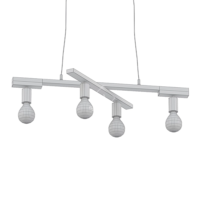 Zeona 4 Light Pendant: Radiant Island Illumination 3D model image 2