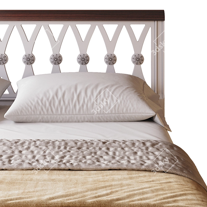Caprise Wooden Bed: Elegant and Stylish 3D model image 2
