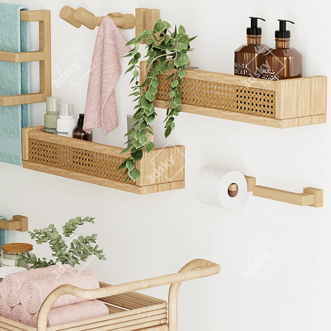 Modern Bathroom Accessories Set 3D model image 5