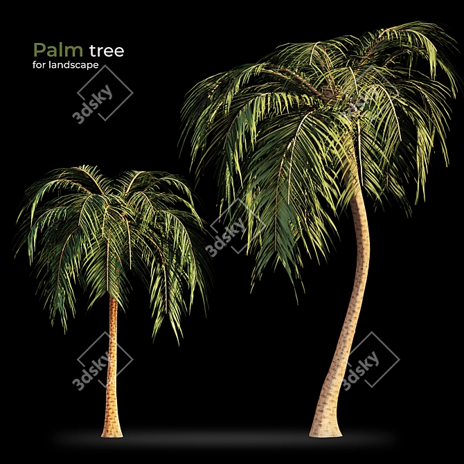 Tropical Bliss: Palm Tree Paradise 3D model image 1