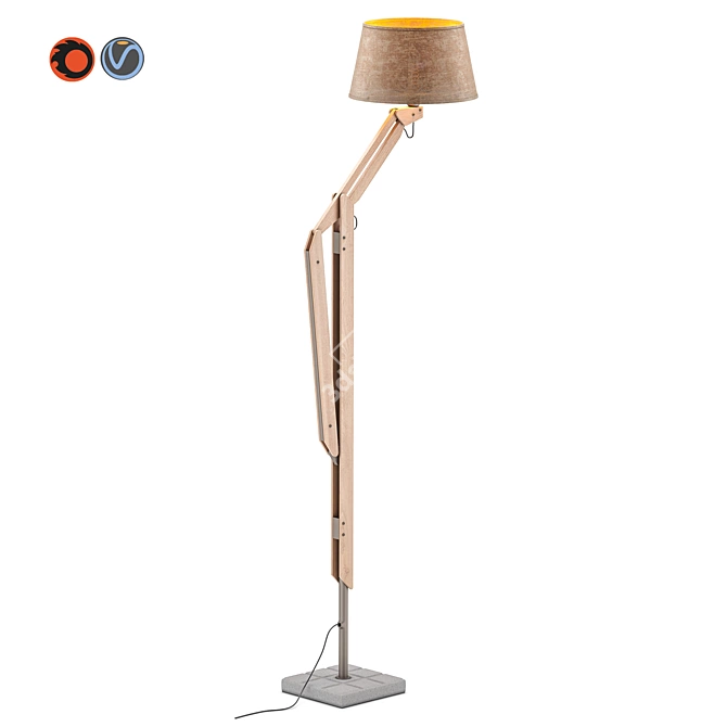 Dynamic Height-adjustable Floor Lamp 3D model image 2