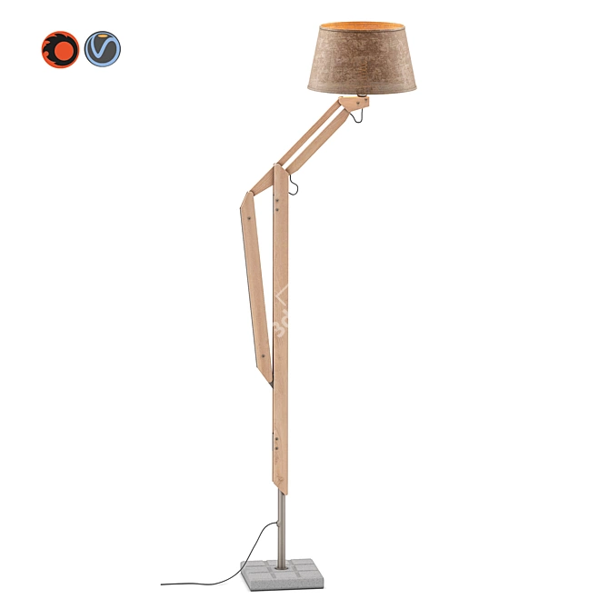 Dynamic Height-adjustable Floor Lamp 3D model image 4