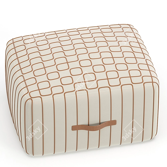 Elegant 4-Piece Target Pouf 3D model image 2