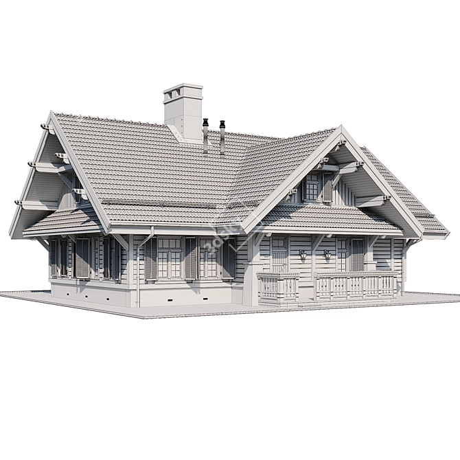 Rustic Country House 3D model image 6