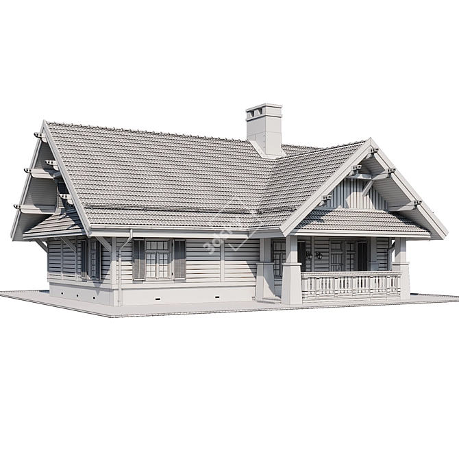 Rustic Country House 3D model image 7