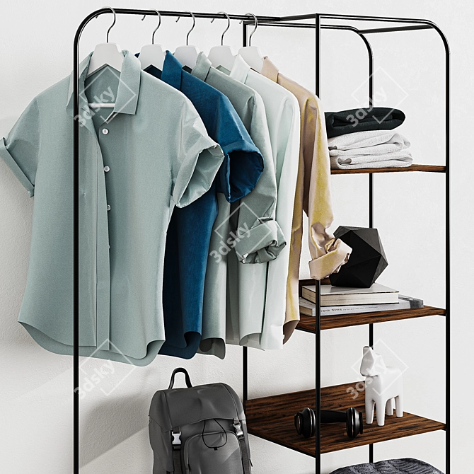 Rebel Loft: Mobile Clothes Hanger 3D model image 4