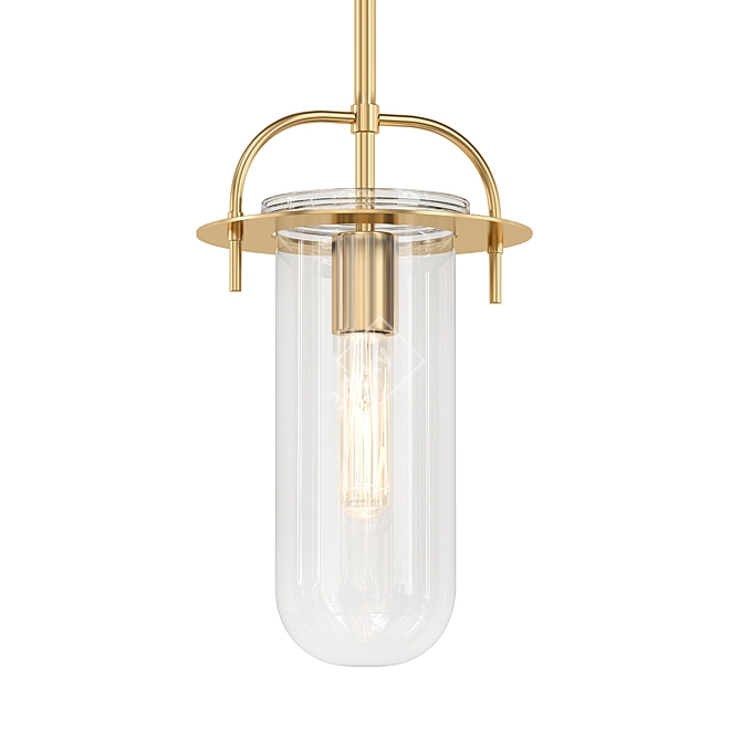 Savona Gold Tube Mini Pendant 3D model image 3