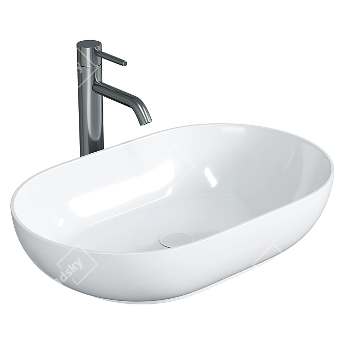RAK Feeling 550mm Oval Counter Top Basin 3D model image 1
