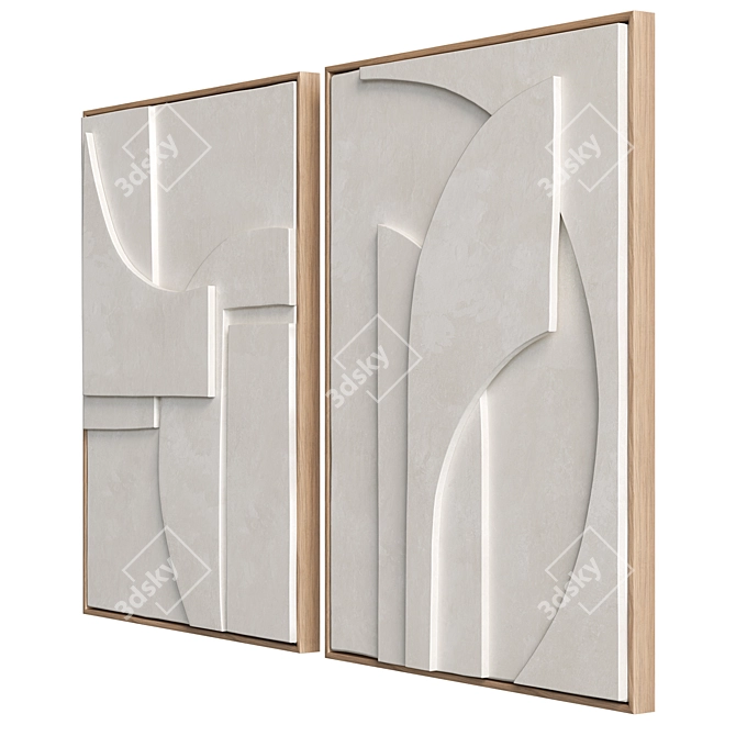 Sculpted Abstract Wall Art 3D model image 2