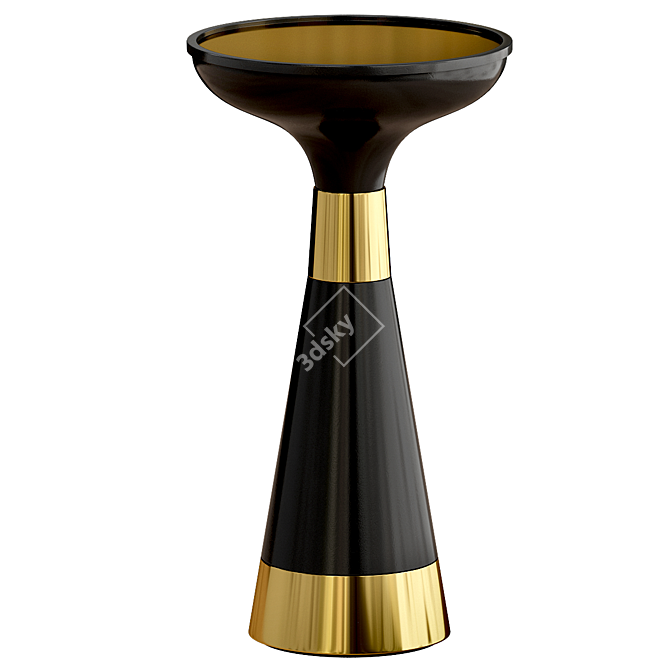 Elegant Black and Gold Side Table 3D model image 1