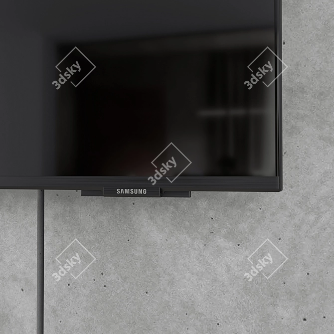 TV Wall Set 13 - Samsung AU8000 75" UHD 4K Smart TV 3D model image 6