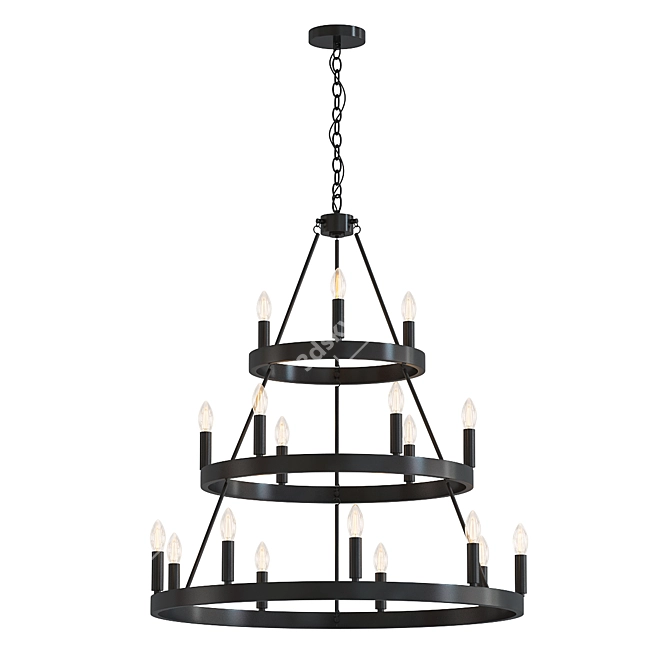 Elegant Alastair 18-Light Chandelier 3D model image 1