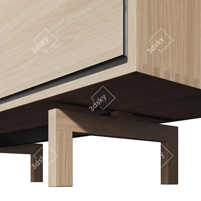 Flow Oak Chest of Drawers 3D model image 5