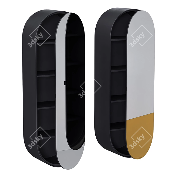 Elio Oval Mirror Cabinet 3D model image 2