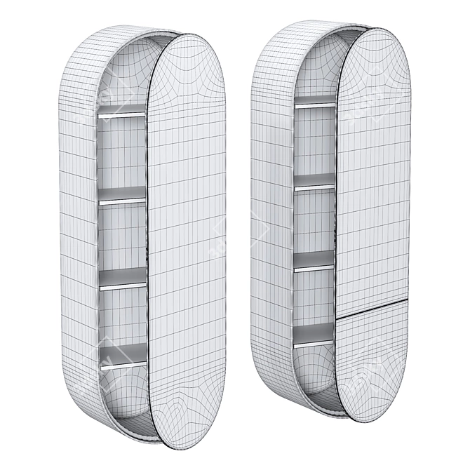 Elio Oval Mirror Cabinet 3D model image 3