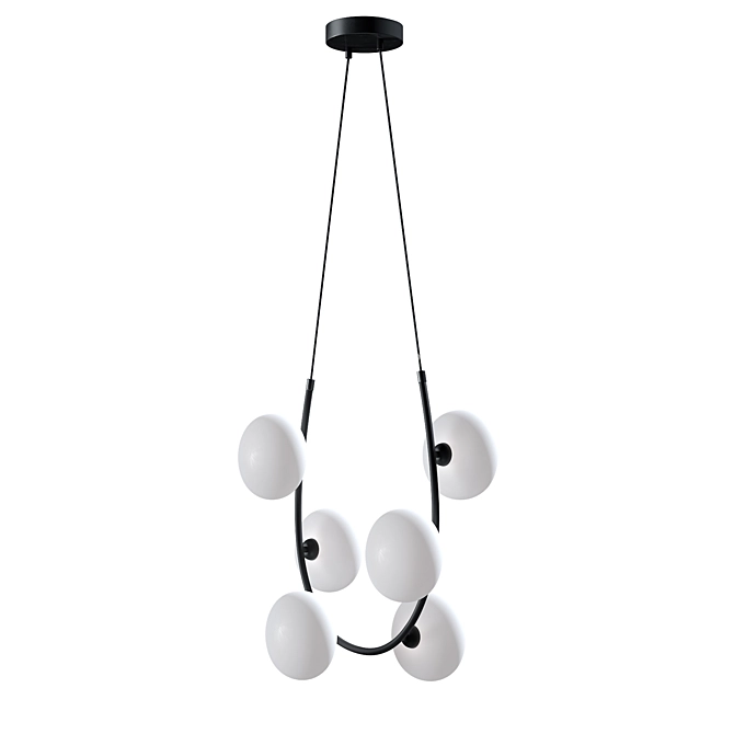 Elegant Freya Perlina Pendant Chandelier 3D model image 2
