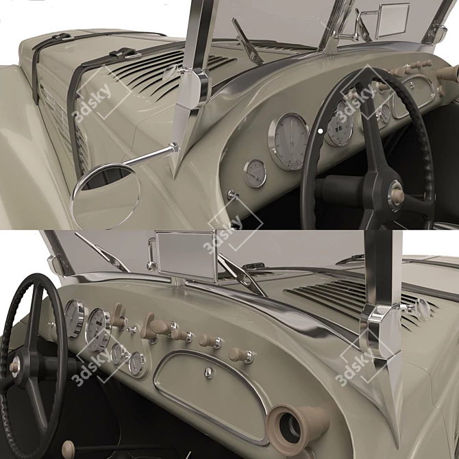 Vintage BMW 328 Sports Car 3D model image 4