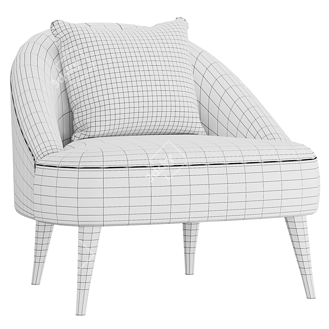 Elegant Margot Accent Armchair 3D model image 4